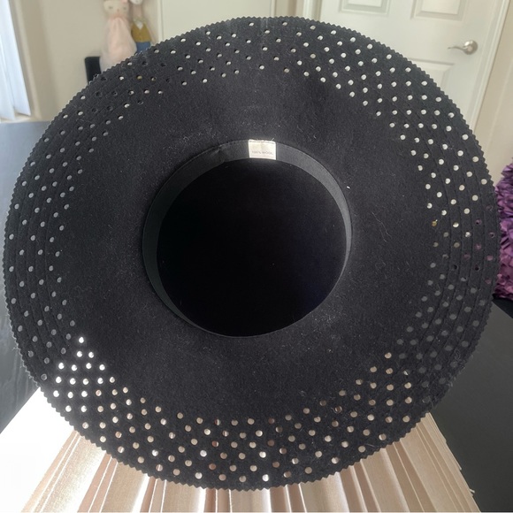 Designer Wool&Silk Black Hat Wide Brim Elegant Wild Wool Hat Autumn And Winter - Picture 8 of 8